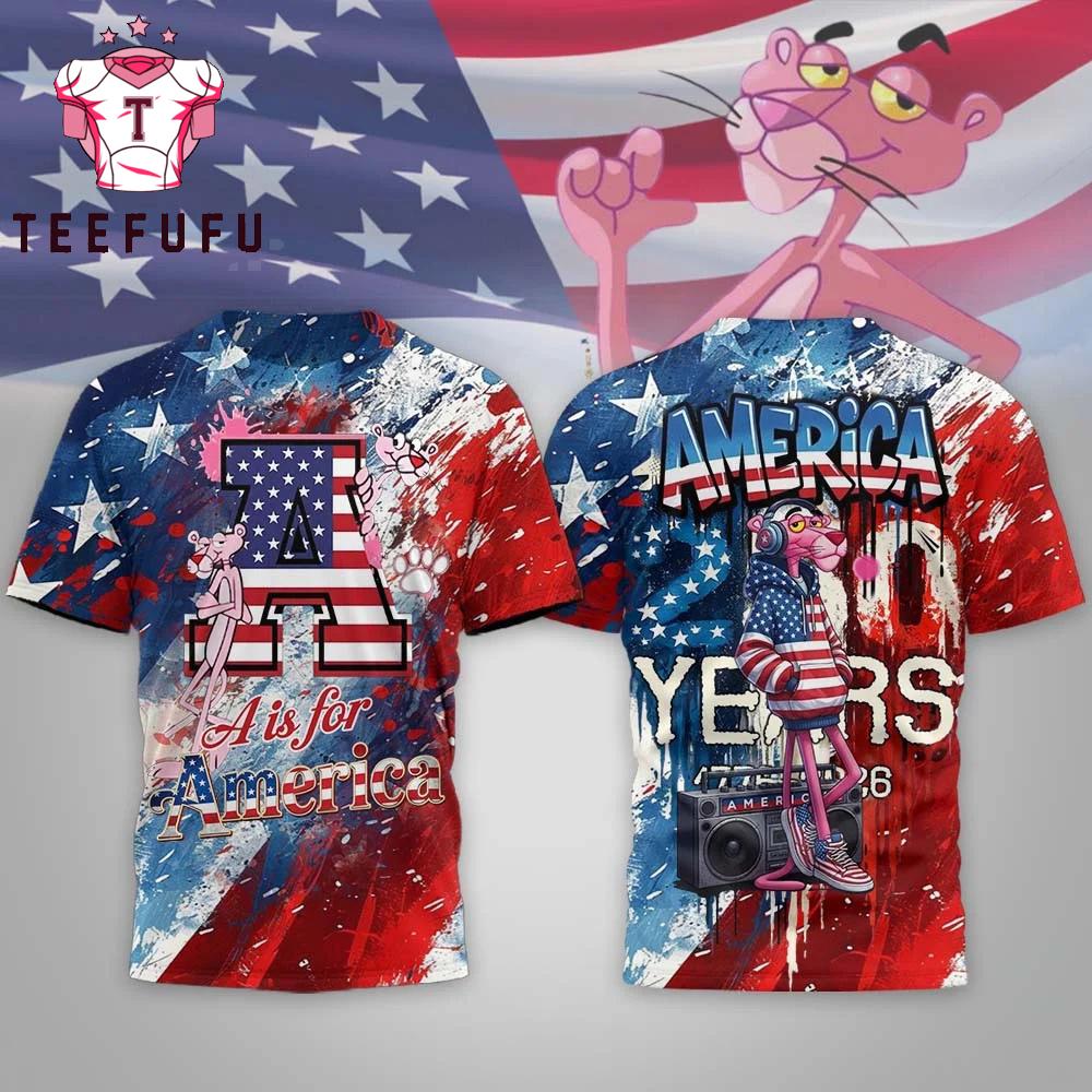 Pink Panther 250 Years of America T Shirt